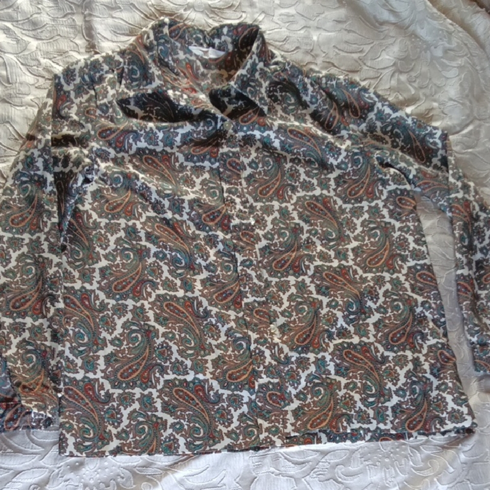 Vintage Paisley Print Montgomery Ward Women's Blouse
